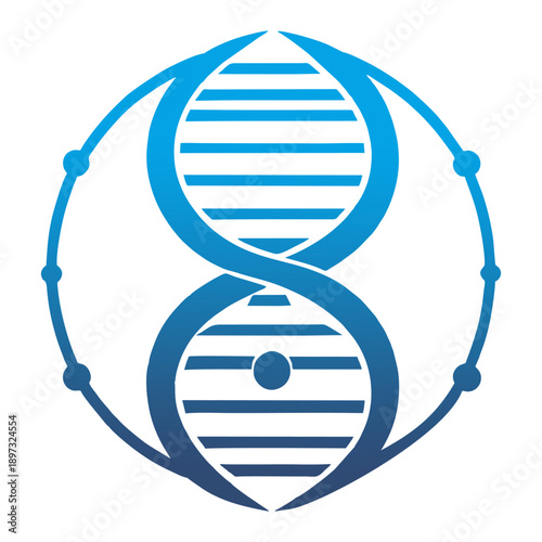 DNA strand in a scientific frame: The mesmerizing double helix of DNA, a testament to life's building blocks, spirals within a modern, scientific frame.
