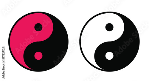 Yin and yang symbols in contrasting colors a striking visual silhouette