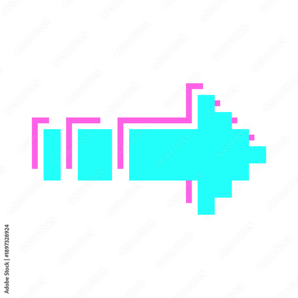 Obraz premium glitch pixel arrow