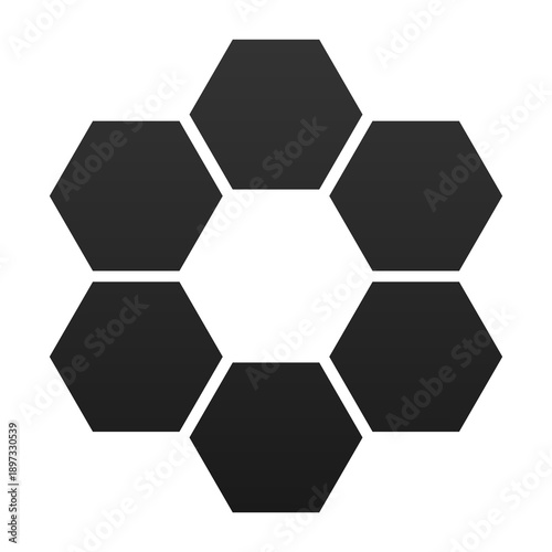 dark hexagon shape infographic