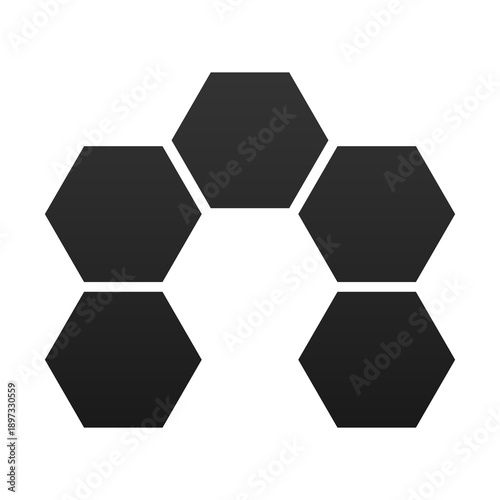dark hexagon shape infographic