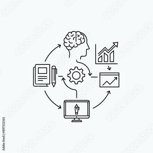 Business process optimization and data analysis workflow.