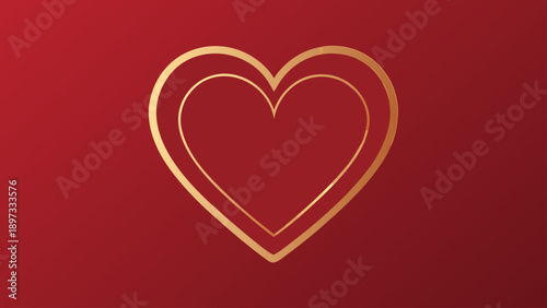 red heart with golden ribbon