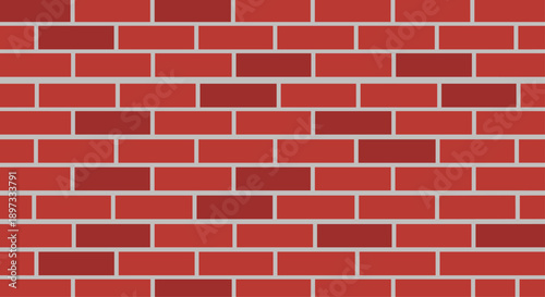 Red brick wall texture seamless pattern vector illustration for urban background construction industry architectural design and building exterior surface wallpaper