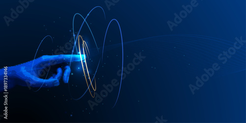 Vector Abstract modern technology futuristic, Artificial Intelligence concept. Cyber Big Data, digital data, datum communication, innovation on hi tech future, cyberspace design for background