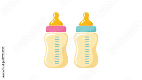 A simple illustration of two baby feeding bottles on a white background (4)_traced