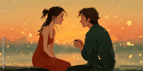  couple proposing under a heartshaped tree for propose day