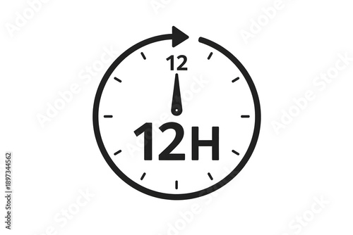 Twelve hour countdown timer clock icon symbol interface time management concept, deadline reminder illustration for productivity apps, schedule planning, time tracking, workflow control, minimal monoc Free Download Twelve hour countdown timer clock icon symbol interface time management concept, deadline reminder illustration for productivity apps, schedule planning, time tracking, workflow control, minimal monoc - GFXLoad