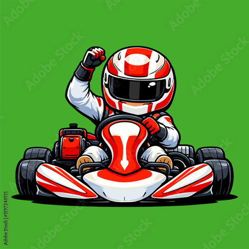 cute chibi go-kart vector image