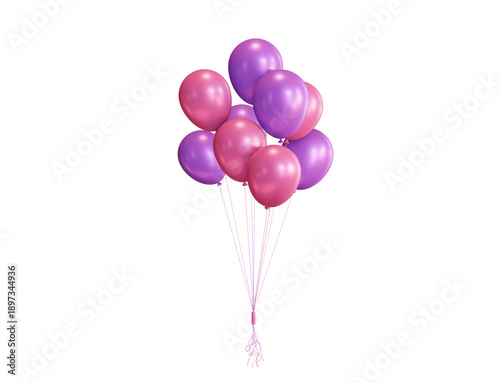Floating Purple and Pink Balloons for Celebration and Party