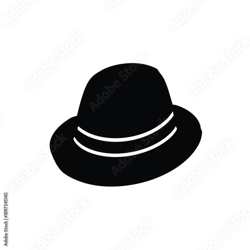 Vector silhouette of a baseball cap or flat cap on a white background.