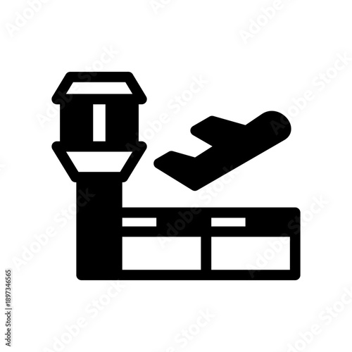 Airport icon, vector, illustration
