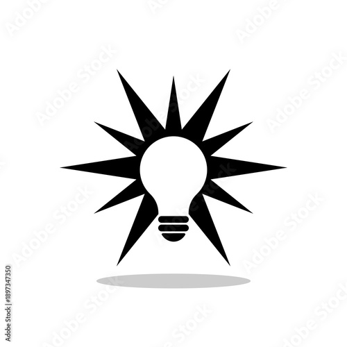 Light bulb idea logo with shadow