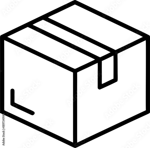 delivery  box outline  vector  on  white  background 
