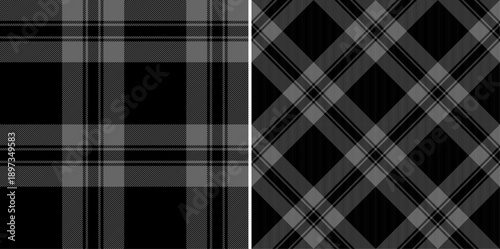 seamless black and gray check plaid texture for textile, fabrics, print, wallpaper, garments, clothing, scarp, blanket and wrapping paper. Scottish tartan pattern. 