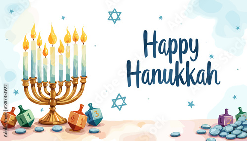 hanukkah banner, hanukkah poster, happy hanukkah design, festival of lights banner, hanukkah background, hanukkah celebration poster, jewish holiday banner, menorah design, hanukkah menorah illustrati
