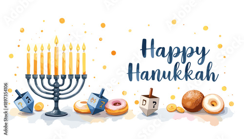 hanukkah banner, hanukkah poster, happy hanukkah design, festival of lights banner, hanukkah background, hanukkah celebration poster, jewish holiday banner, menorah design, hanukkah menorah illustrati