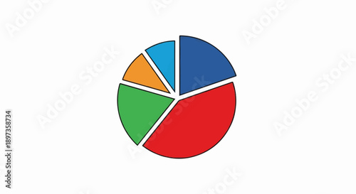 A colorful pie chart illustration on a white background, divided into five distinct segments Free Download A colorful pie chart illustration on a white background, divided into five distinct segments - GFXLoad