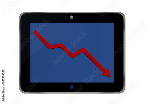 Cadre tablette tactile - Courbe décroissante