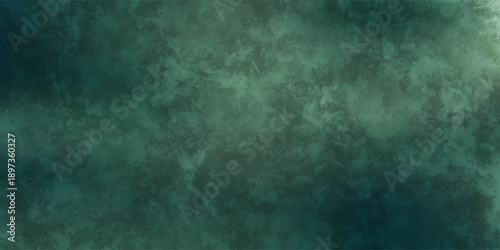 Green gradient watercolor background with clouds texture. Dark green watercolor smoke painting background.