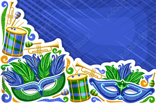 Vector greeting card for Brazil Carnival with copy space for text