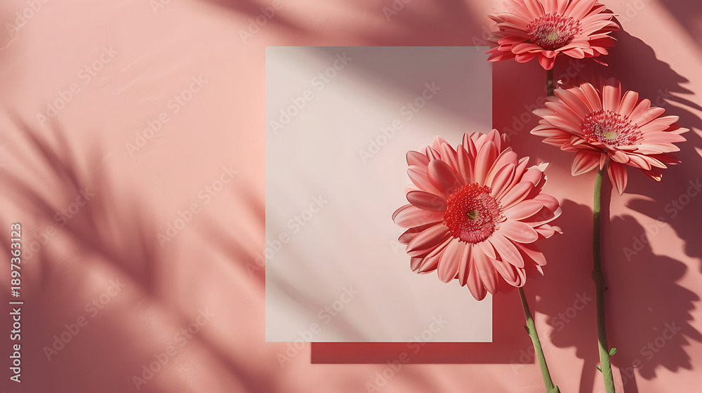 Obraz premium Elegant Floral Mockup Paper Cards Design