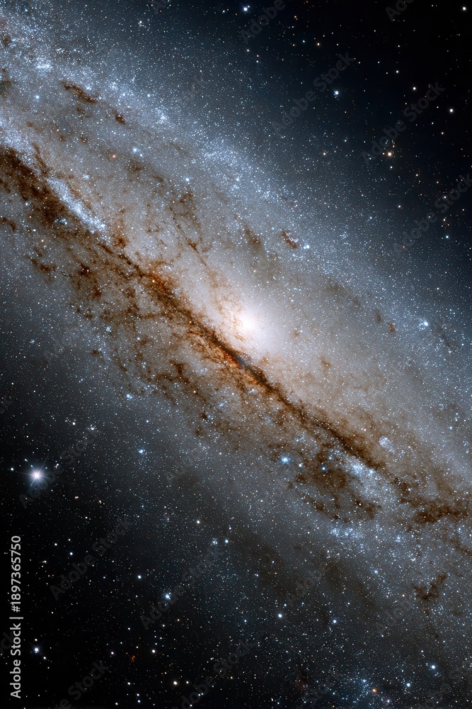 Fototapeta premium spiral with dust lanes and bright core