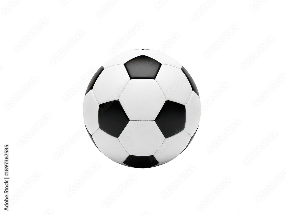 Naklejka premium Black and white soccer ball isolated on transparent background