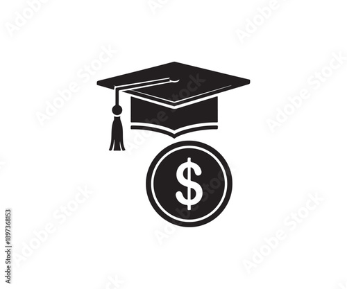 Graduation cap and dollar sign icon