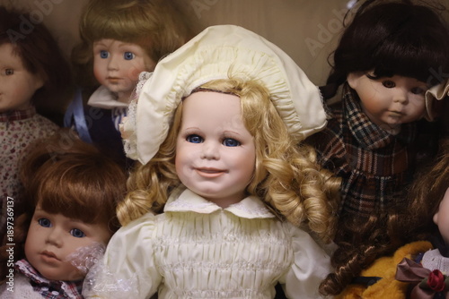 Dolls and witches. A doll collection belonging to a shop owner in Izmir, Türkiye.