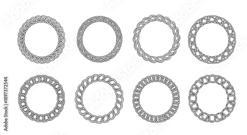 Arrangement of multiple silver rings with varying textured designs