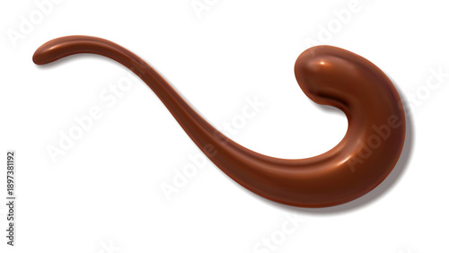 Dark chocolate drizzle, flowing shiny choco syrup swirl and creamy caramel drop. 3d vector liquid chocolate sauce splash. Cocoa glaze drip, isolated candy sweet brown cacao flow with soft texture