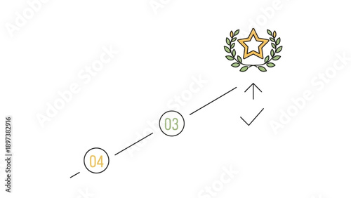 Upward trend leading to achievement and success symbol.