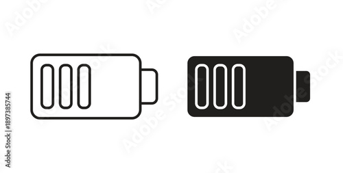 Battery icon in line design. editable stroke icons pack