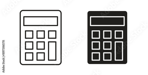 Calculator icon in line design. editable stroke icons pack