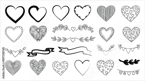 Collection of 25 unique heart shapes and designs