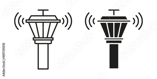 Control Tower icon in line design. editable stroke icons pack