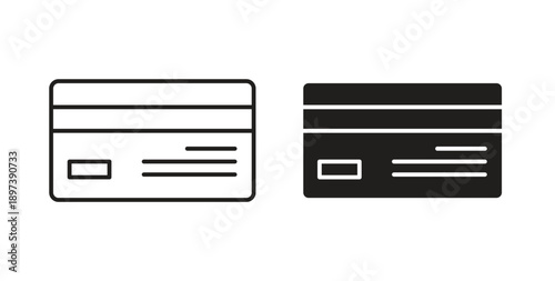 Credit card icon in line design. editable stroke icons pack