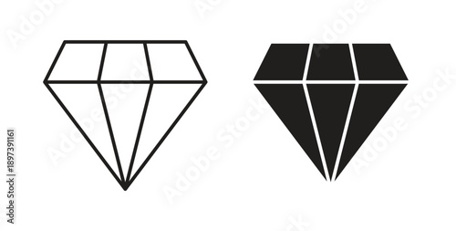 Diamond icon in line design. editable stroke icons pack