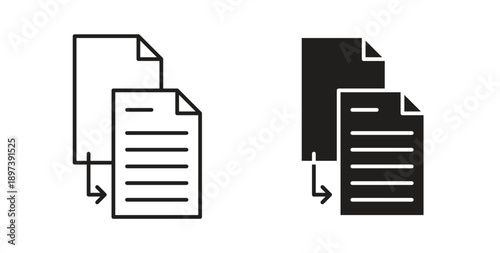 Tableau sur toile Duplicate icon in line design. editable stroke icons pack