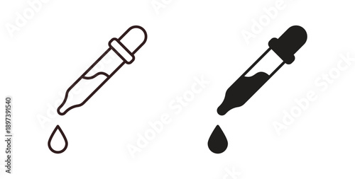 Dropper icon in line design. editable stroke icons pack
