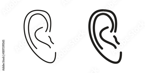 Ear icon in line design. editable stroke icons pack