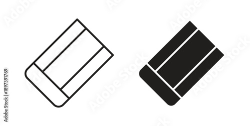 Eraser icon in line design. editable stroke icons pack