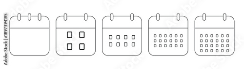 Calendar Icon Set – Planner, Schedule, Deadline & Reminder Vector Icons (Outline, Filled, Black, EPS 10)