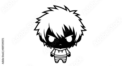 Anime Boy Illustration, Vector Style Graphic, Cartoon Character Design for Social Media