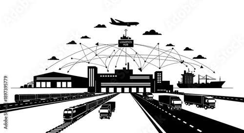 Efficient logistics hub with interconnected transportation network