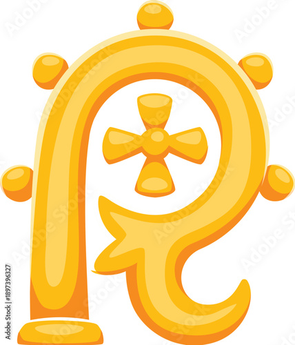 St Patricks font typeset beer golden tap letter R. Irish folk type vector sign, Saint Patrick ABC typeset symbol. March celebration font letter or element with pub or bar beet pap made of gold