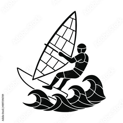 Windsurfer in Action SVG