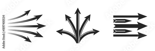 Dynamic arrow illustrations showing convergence, divergence, and swift forward movement