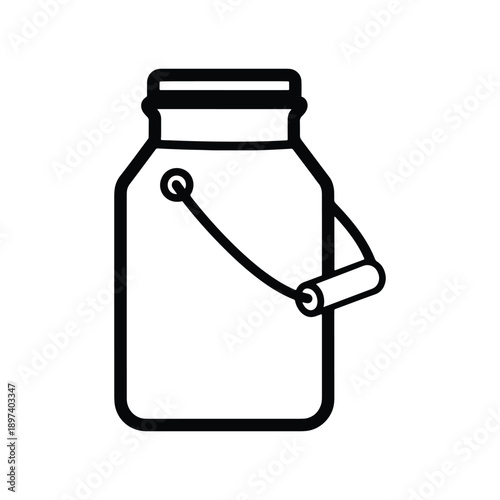 Bucket milk icon or logo isolated sign symbol vector illustration - high quality black style vector icons
